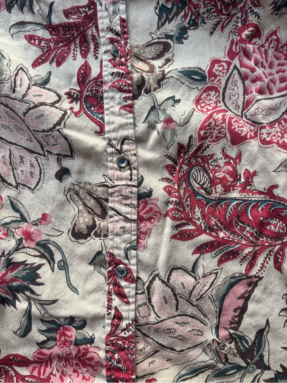 Chaps Vintage Aesthetic Floral Paisley Button Down, 100% Cotton, Cottagecore XL - Picture 5 of 5